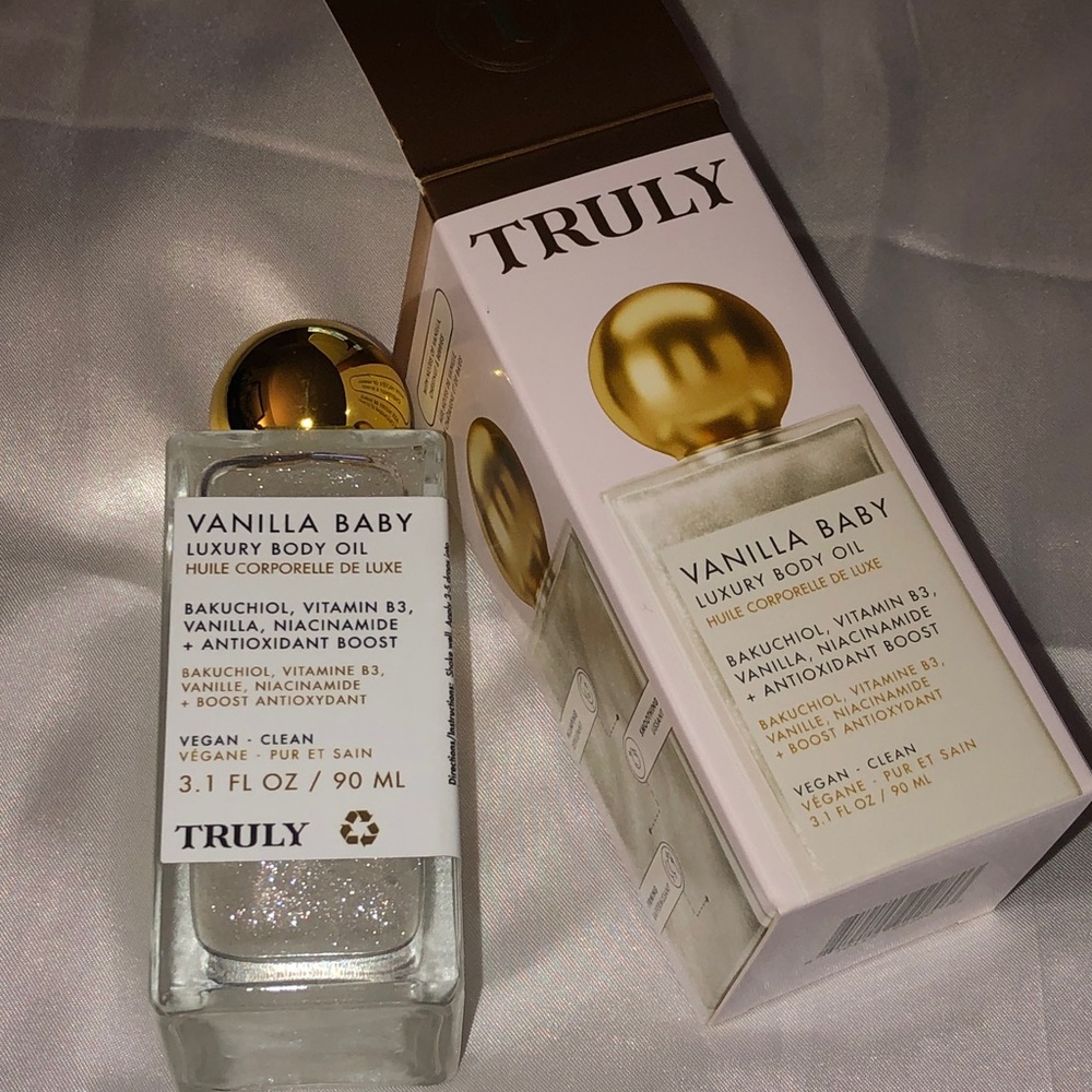 TRULY Vanilla Baby Luxury Body Oil 90ml NIB Cruelty Free & Vegan